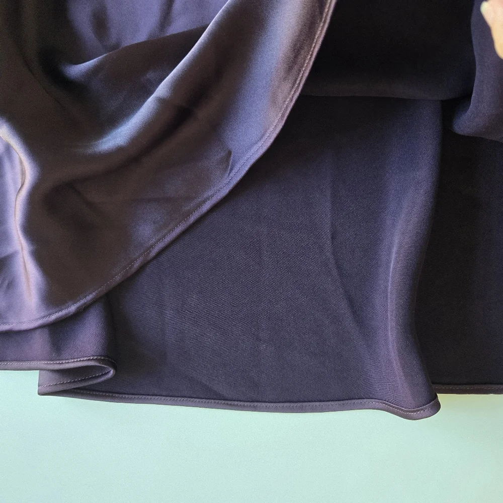 RACHEL ZOE Silky Satin A-Line Midi Skirt